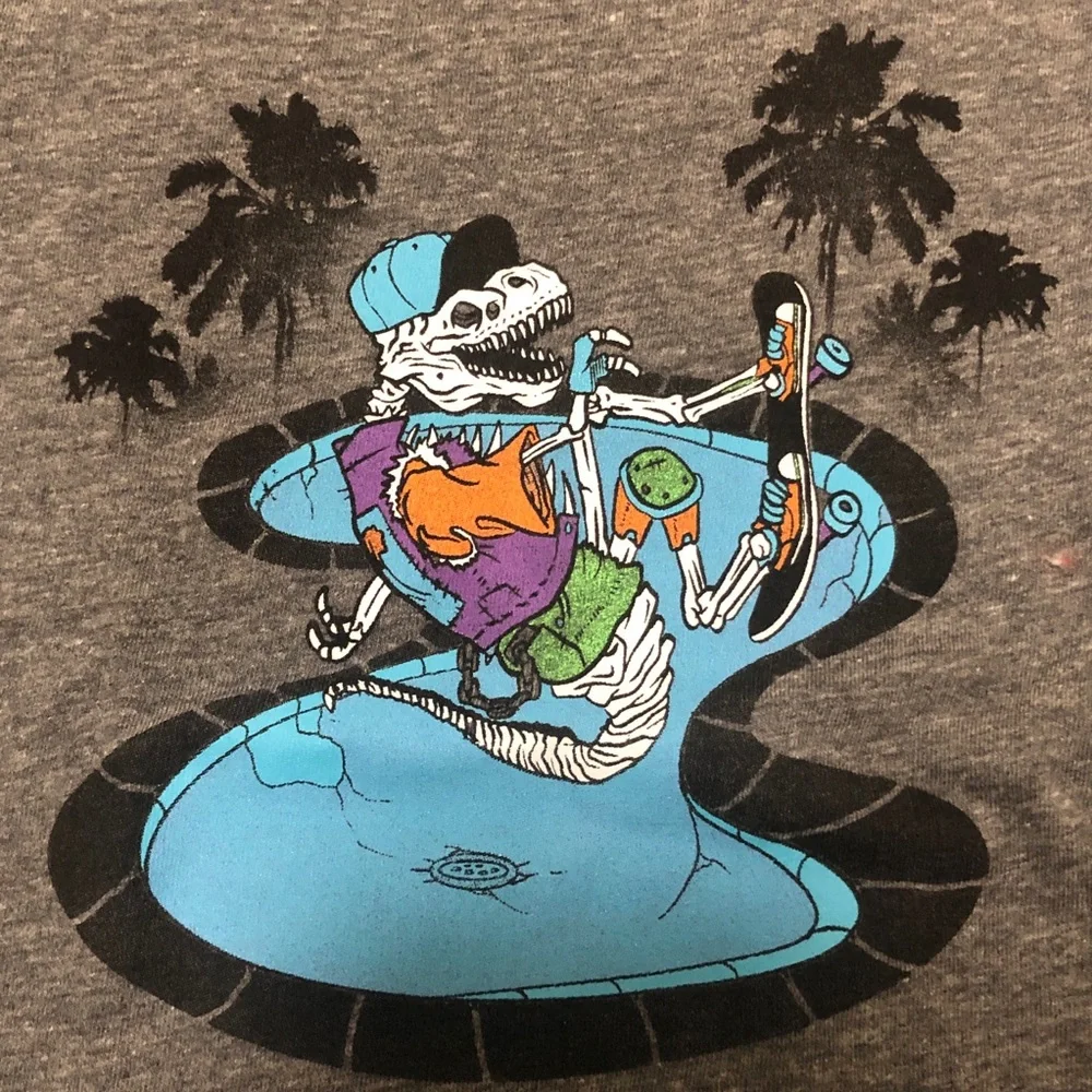 Old Navy Boys Shirt Skateboarding Dinosaur small 6-7 NWT - Picture 3 of 4